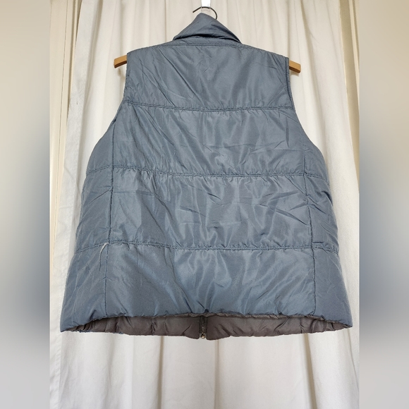 Reversible Blue/Gray Puffer Vest - US Women M - Picture 2 of 5
